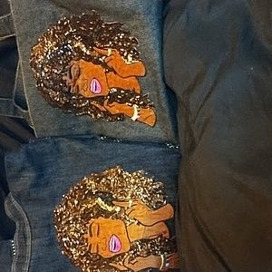 Purse And Jacket Combo With Woman Wearing  Headphones Design New Without Tags.